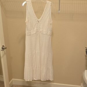 Dressbarn Ivory V-Neck Dress